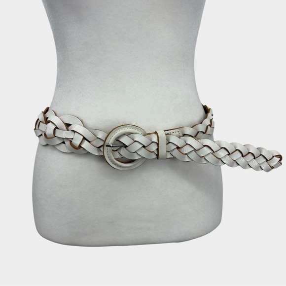 Accessories - Unbranded Braided Leather Belt in White Women's Size S